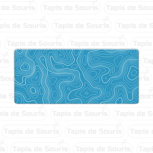 Tapis de souris XXXL - Forme Topographique bleu