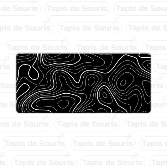 Tapis de souris XXXL - Forme Topographique Noir V2