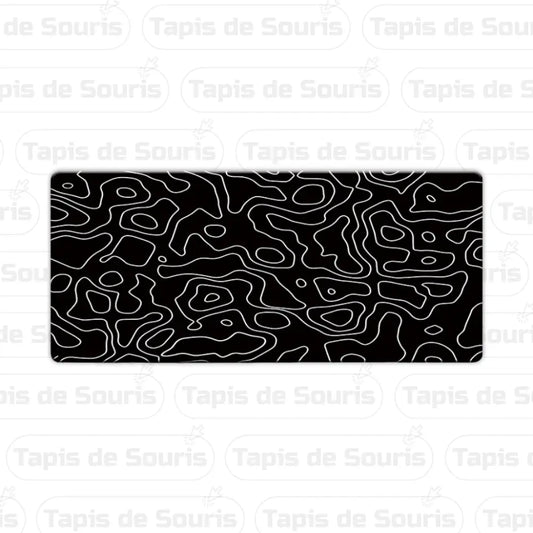 Tapis de souris XXXL - Forme Topographique Noir