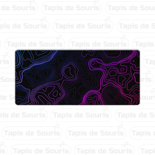Tapis de souris XXXL - Forme Topographique Violet