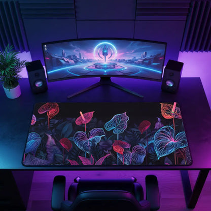 Tapis de souris XXL - Fleurs bleu