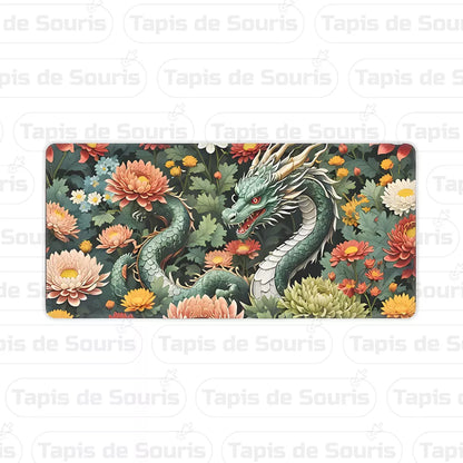 tapis de souris xxl Dragon au fleur