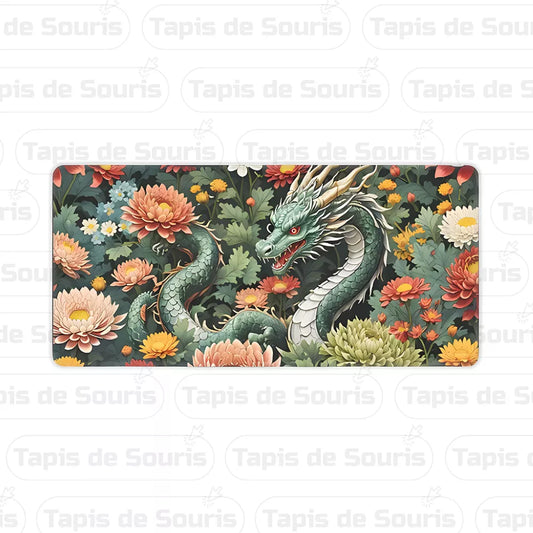 tapis de souris xxl Dragon au fleur