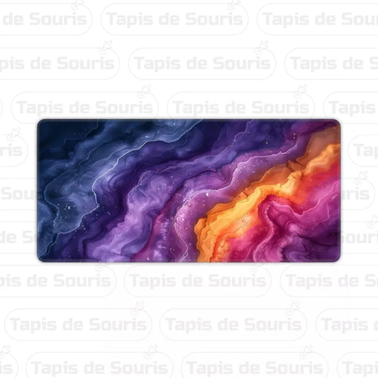 Tapis de souris XXL nuancer de couleurs violet et bleu