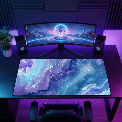 Tapis de souris XXXL bleu grande surface pour gaming