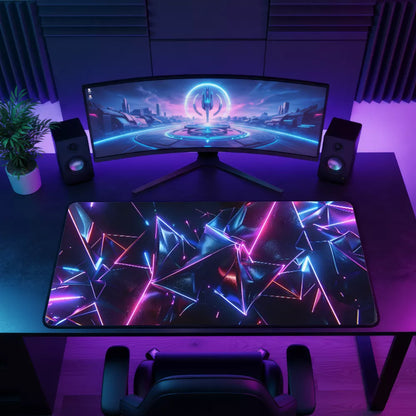 Tapis de souris gamer Forme néon violet et bleu